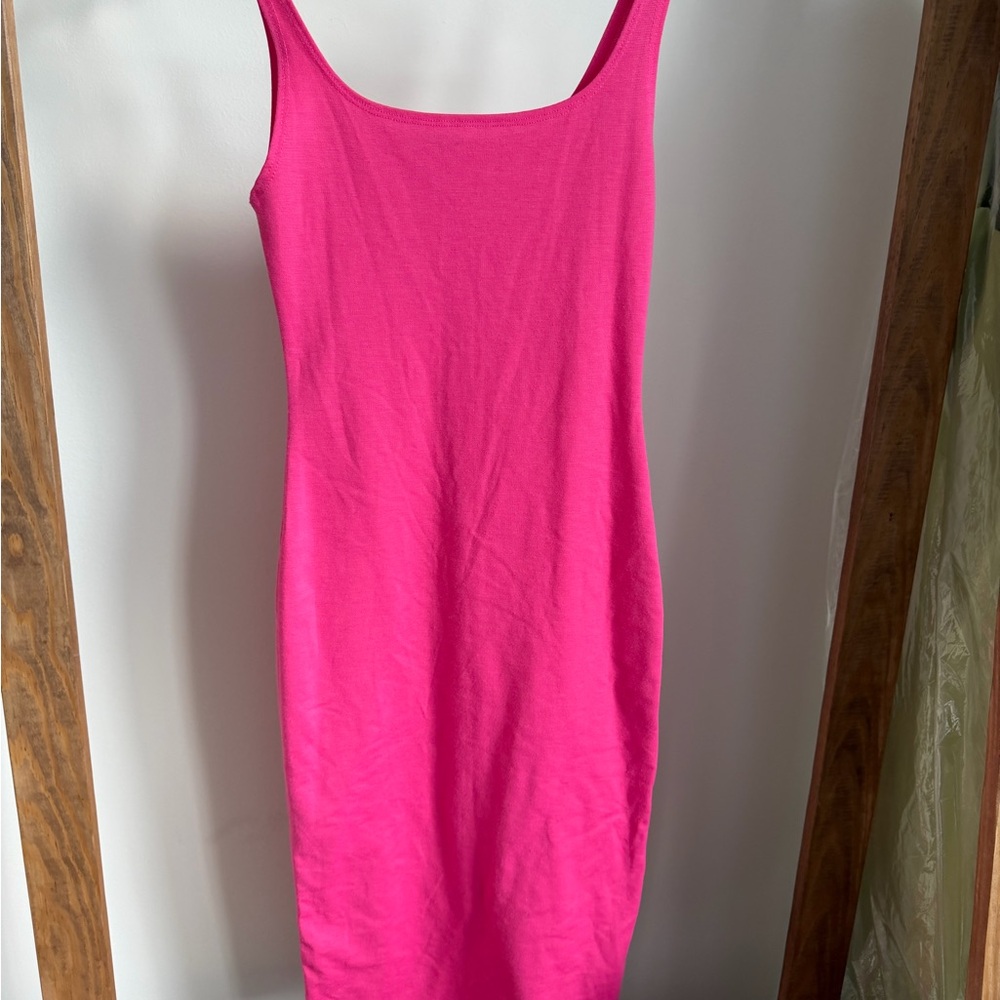 Zara Vibrant Pink Tank Bodycon Dress